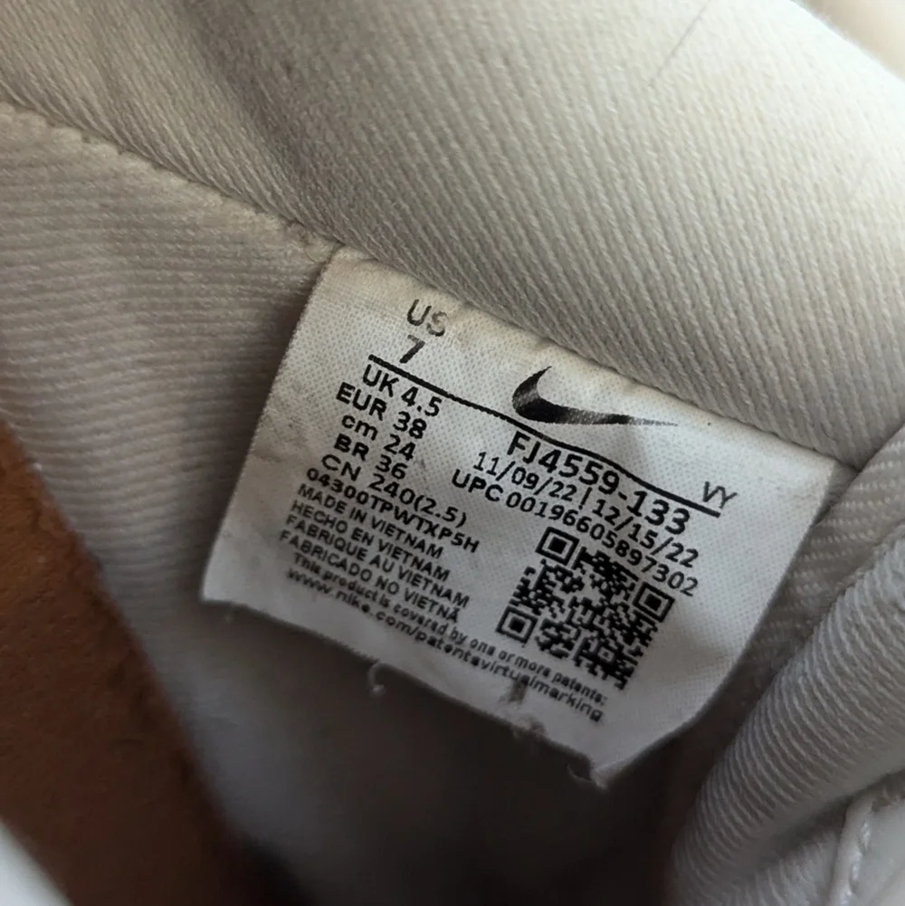 Nike AF1 Needlework Woman's Size 7
